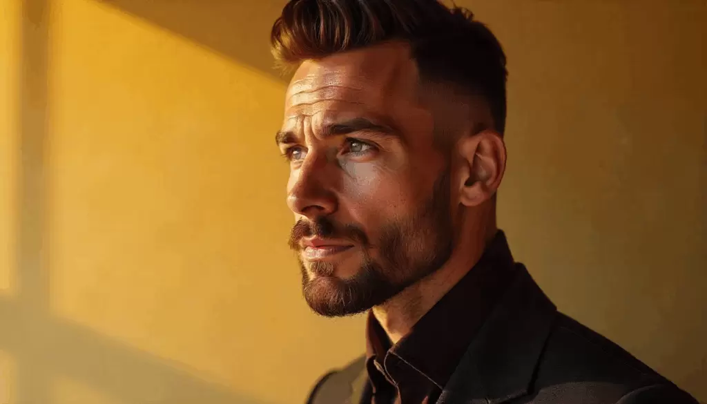 Barba Curta para Rosto Quadrado Minimalismo com Personalidade
